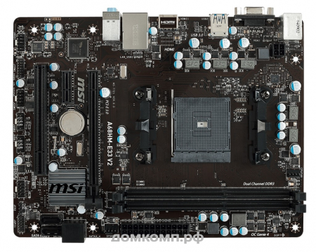 Мат. плата MSI A68HM-E33 V2 Soc-FM2 mATX 2xDDR3 4xSATA3 2xUSB3.0 VGA+HDMI